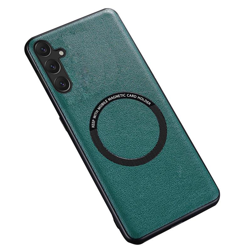 For Samsung Galaxy S23 FE Magnetic Phone Case PU Leather Coated TPU Cover Compatible with MagSafe Green
For Samsung Galaxy S23 FE Magnetic Phone Case PU Leather Coated TPU Cover Compatible with MagSafe Green