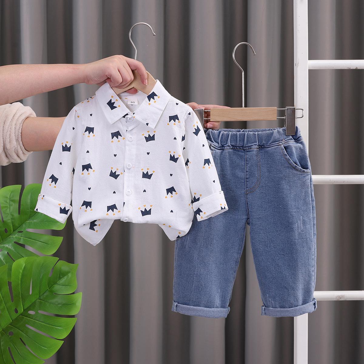 Boys Stylish Spring & Autumn Denim Shirt Set (1-4 Years) with Crown Design 110 cm білий
Boys Stylish Spring & Autumn Denim Shirt Set (1-4 Years) with Crown Design 110 cm білий