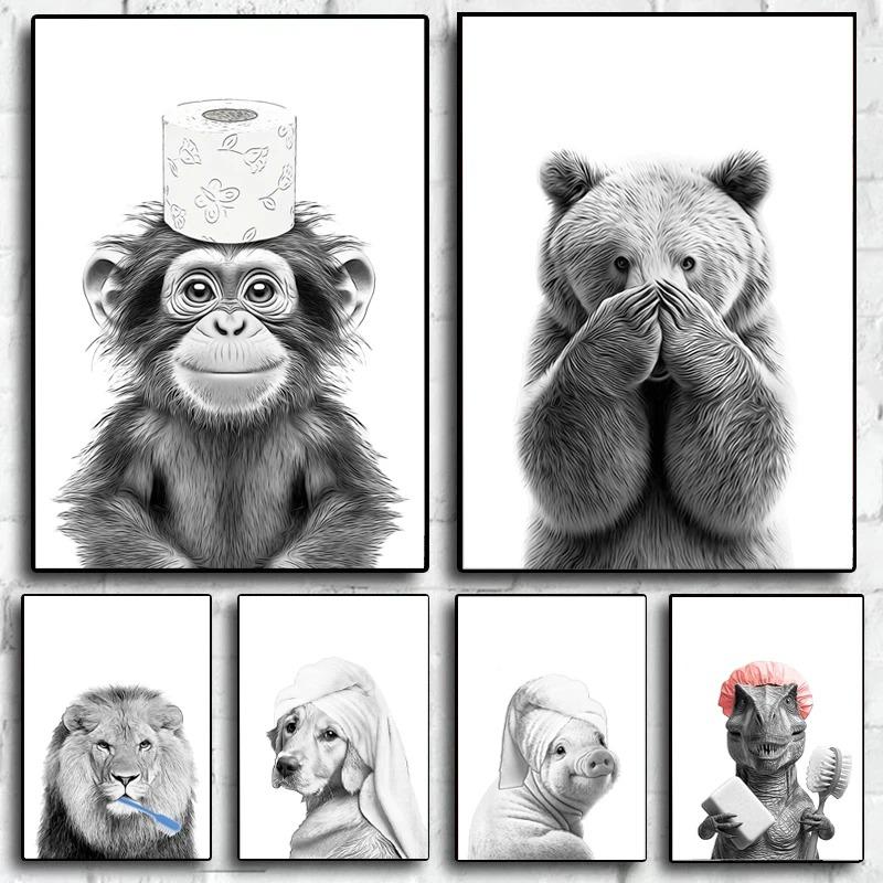 Funny Canvas Poster Cat Giraffe Dog Elephant Toilet Paper Bathtub Funny Bathroom Poster Wall Art Shower Room Home Decoration 21cm×30cm NoFrame
Funny Canvas Poster Cat Giraffe Dog Elephant Toilet Paper Bathtub Funny Bathroom Poster Wall Art Shower Room Home Decoration 21cm×30cm NoFrame