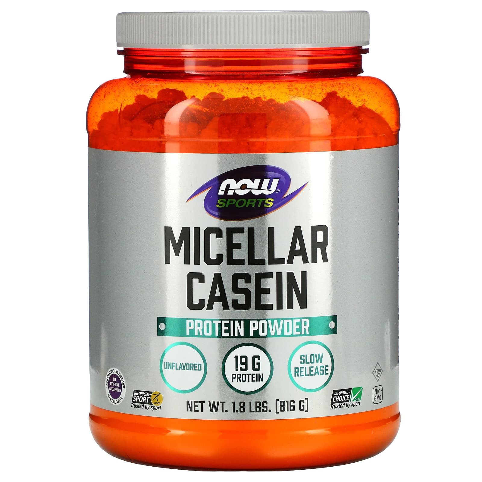 NOW Foods, Sports, Micellar Casein Protein Powder, Unflavored, 1.8 lbs (816 g)
NOW Foods, Sports, Micellar Casein Protein Powder, Unflavored, 1.8 lbs (816 g)