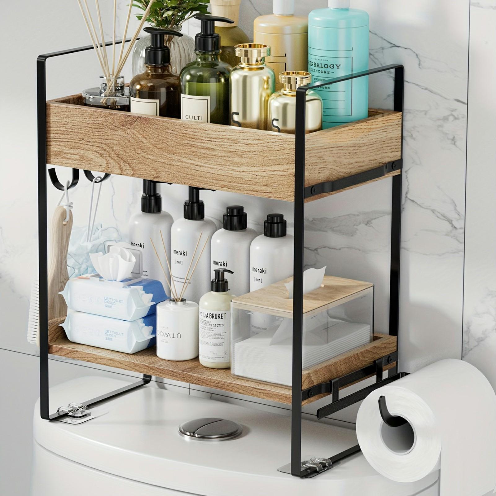 Multipurpose Over Toilet Storage Rack 2 Tiers Bathroom Organizer Shelf with Hooks B
Multipurpose Over Toilet Storage Rack 2 Tiers Bathroom Organizer Shelf with Hooks B
