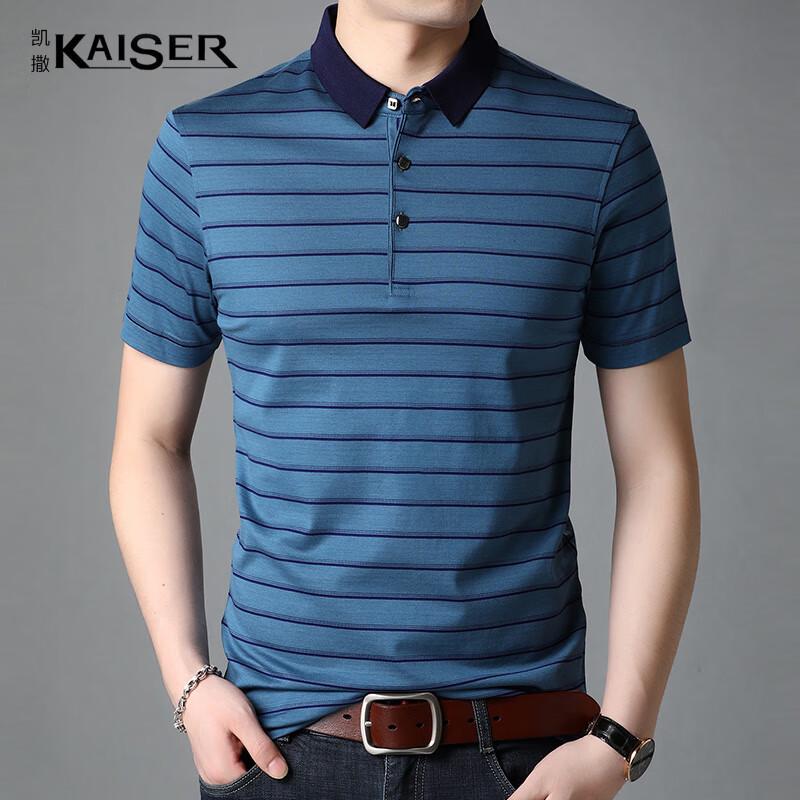 KAISER Men s Striped Silk Blend Polo Shirt KS5126 52
KAISER Men s Striped Silk Blend Polo Shirt KS5126 52