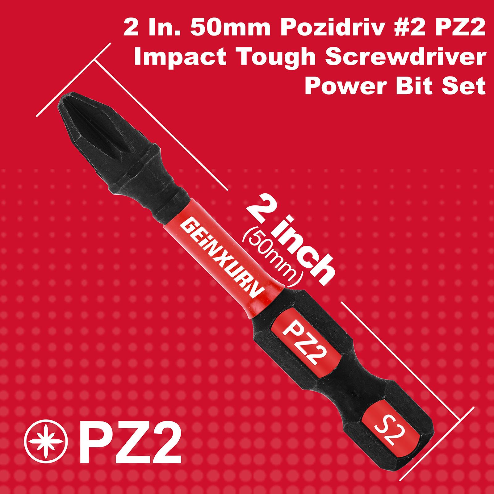 Набор бит для отвертки Geinxurn 2 дюйма Pozidriv #2 PZ2 Impact Tough, набор бит для отвертки из легированной стали S2 2Inches
Набор бит для отвертки Geinxurn 2 дюйма Pozidriv #2 PZ2 Impact Tough, набор бит для отвертки из легированной стали S2 2Inches