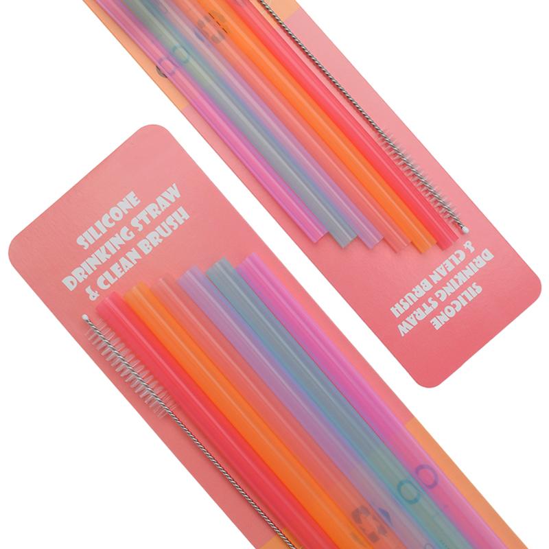 6 шт. креативные бесшовные портативные гибкие прозрачные силиконовые трубочки многоразовые 235*8mm