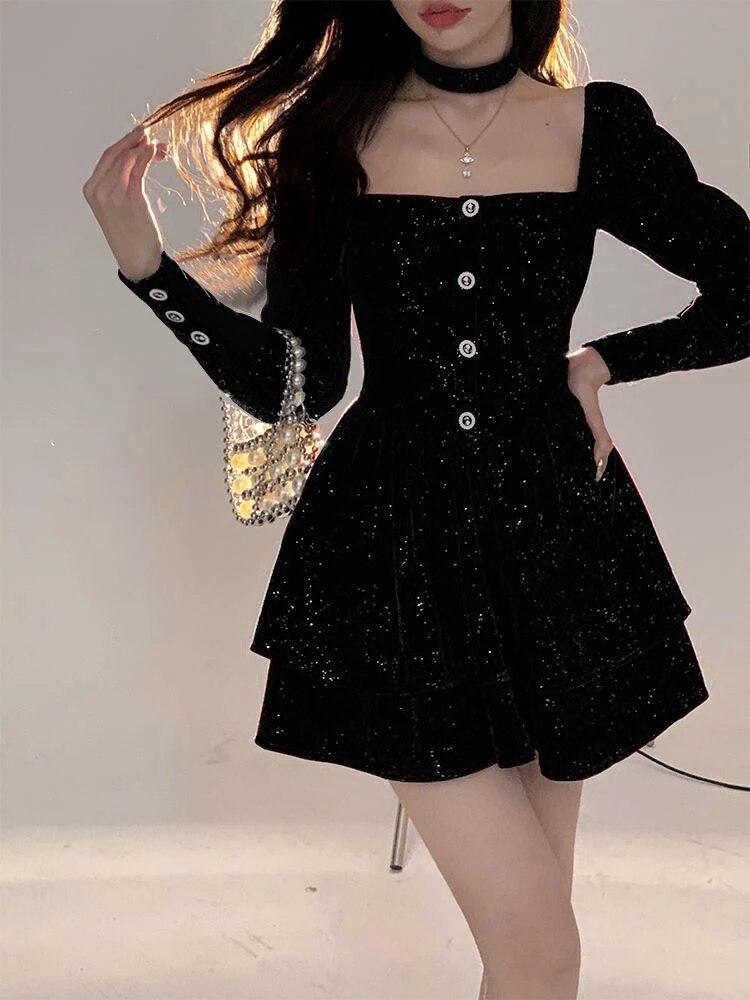 Christmas Red Elegant Velvet Dress Women France Designer Vintage Mini Dress Female Korean Fashion Party Y2k Dress Winter 2026 XL чорний
Christmas Red Elegant Velvet Dress Women France Designer Vintage Mini Dress Female Korean Fashion Party Y2k Dress Winter 2026 XL чорний