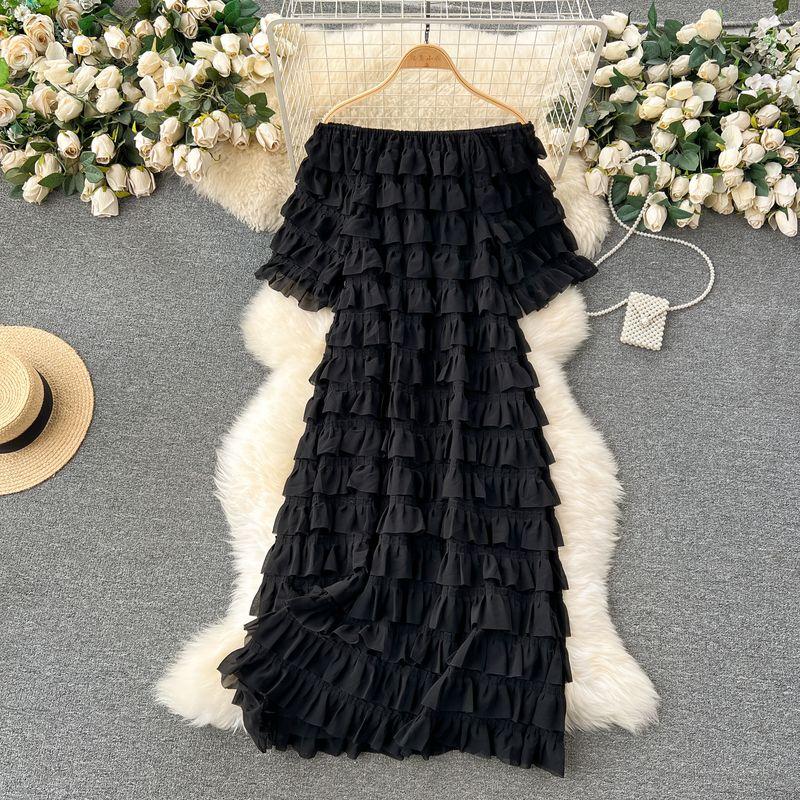 Accessible Luxury off-Shoulder Cake Dress Princess Dress Black One size
Accessible Luxury off-Shoulder Cake Dress Princess Dress Black One size