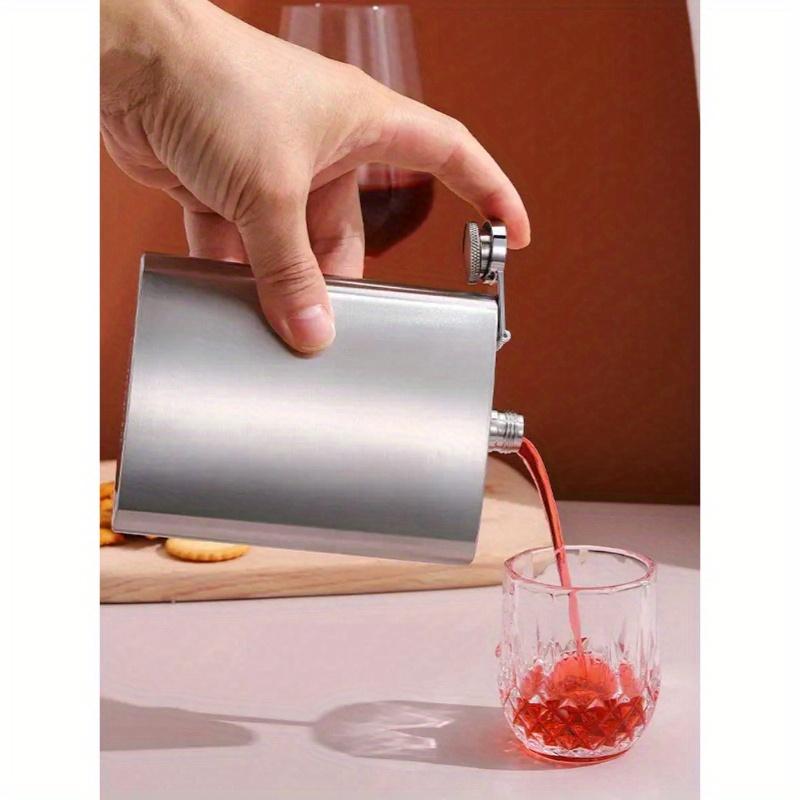 1 шт. фляга из нержавеющей стали 6 унций/8 унций, квадратная фляга - идеальный подарок для семьи, друзей и на Рождество - прочная и легко моется 6oz серебряный