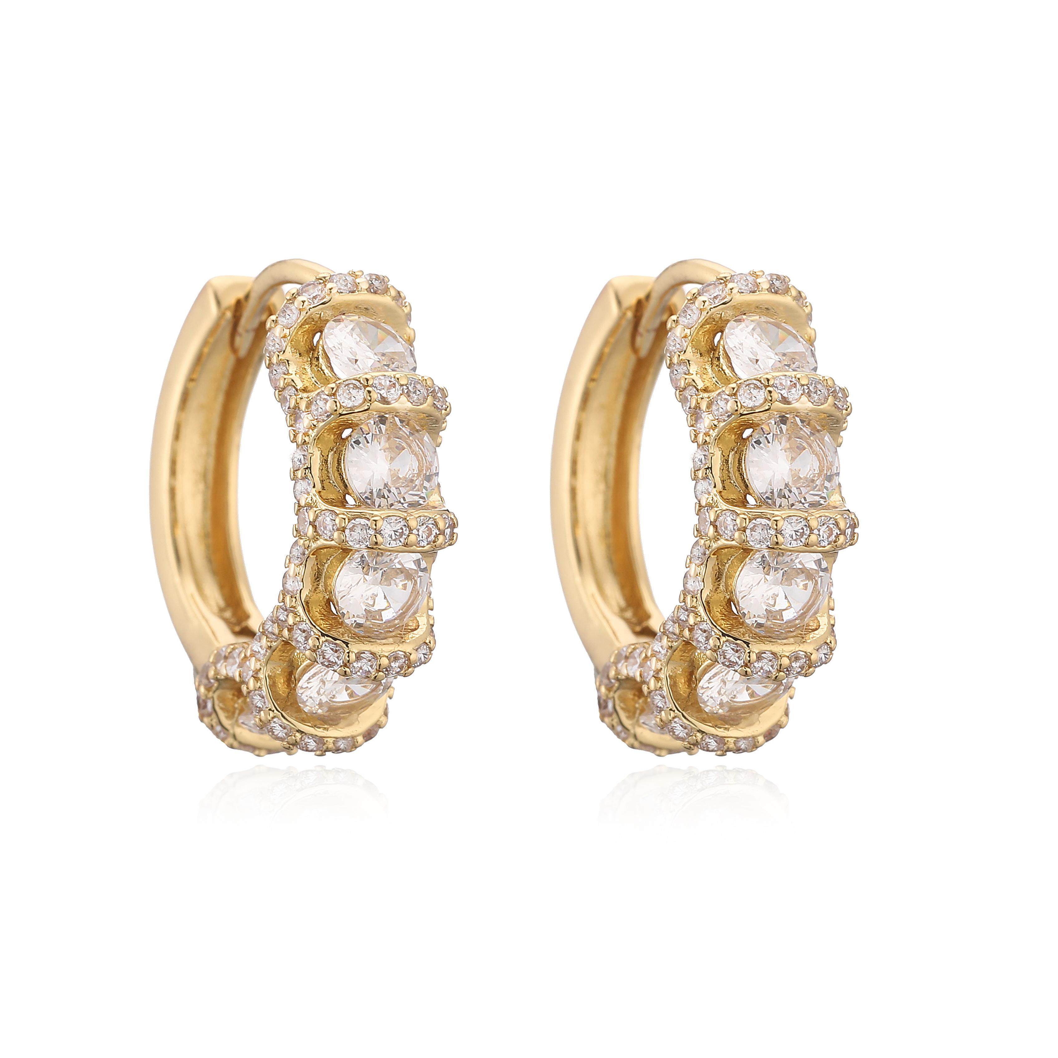 HECHENG, Ladies Classic Rainbow Half Jewel CZ Round Vintage Zircon in Golden/Coppery Banquet Party Gift Zircon 1 Pair Other
HECHENG, Ladies Classic Rainbow Half Jewel CZ Round Vintage Zircon in Golden/Coppery Banquet Party Gift Zircon 1 Pair Other
