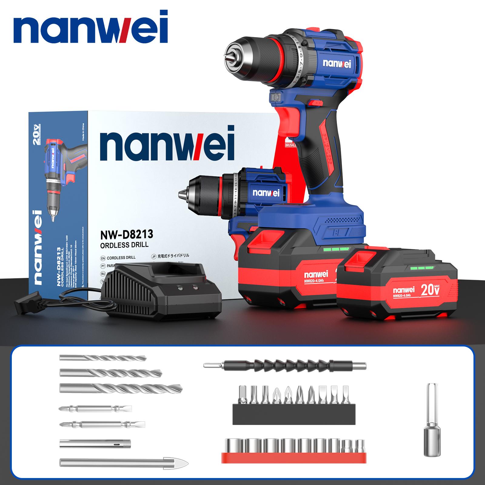 NANWEI 50N Electric drill 10 mm with two-speed function, 20V, 1600 rpm no battery and charger
NANWEI 50N Electric drill 10 mm with two-speed function, 20V, 1600 rpm no battery and charger