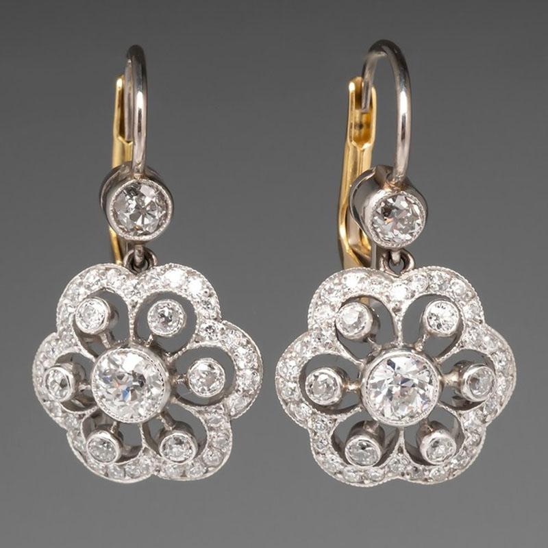 Gorgeous Flower Crystal Wedding Earrings Ladies Fashion Zircon Micro Pave White Cubic Zircon Drop Earrings Gift
Gorgeous Flower Crystal Wedding Earrings Ladies Fashion Zircon Micro Pave White Cubic Zircon Drop Earrings Gift