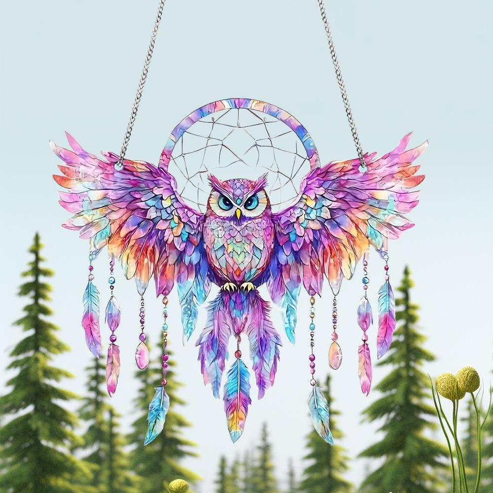 Ornament Colorful Owl Sun Catcher Wall Hanging Window Decor Present Acrylic Stained Glass Hanging Home Garden Gift Wind Chimes
Ornament Colorful Owl Sun Catcher Wall Hanging Window Decor Present Acrylic Stained Glass Hanging Home Garden Gift Wind Chimes