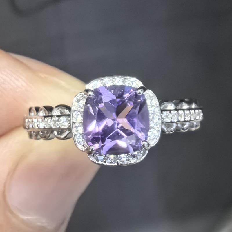Caibao S925 Sterling Silver Inlaid With Natural Amethyst Peridot Gemstone Ring Women S Simple And Versatile
Caibao S925 Sterling Silver Inlaid With Natural Amethyst Peridot Gemstone Ring Women S Simple And Versatile