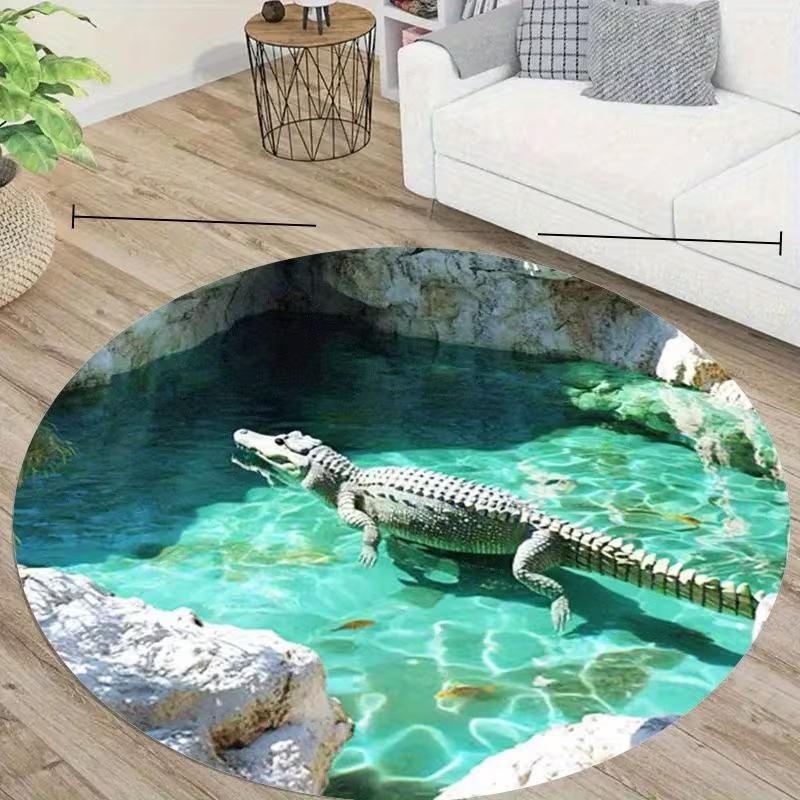 3D Realistic Crocodile Pool Round Rug, Living Room Home Decor Sofa Rug Bedroom Bedside Rug Lounge Coffee Table Floor Mat Gifts 60cmx60cm
3D Realistic Crocodile Pool Round Rug, Living Room Home Decor Sofa Rug Bedroom Bedside Rug Lounge Coffee Table Floor Mat Gifts 60cmx60cm