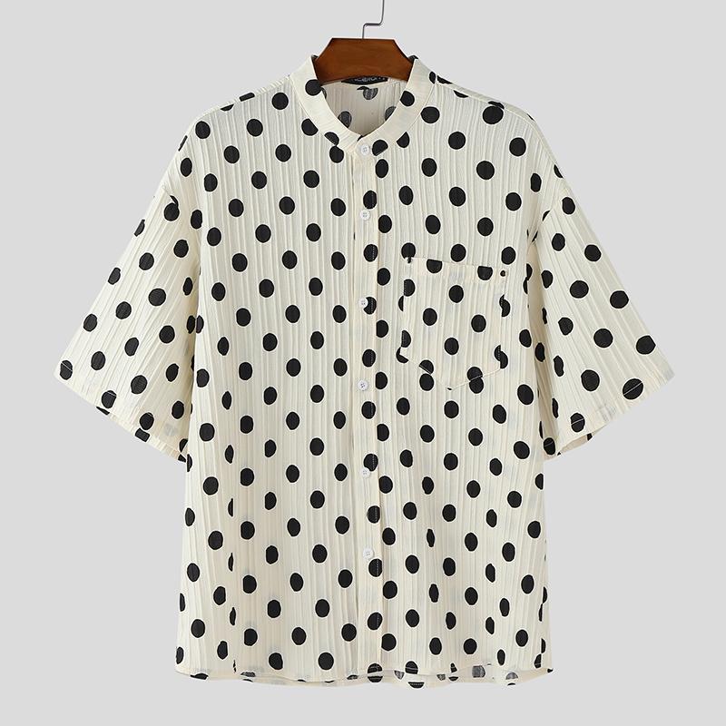 INCERUN Мужские рубашки в горошек Повседневные с коротким рукавом На пуговицах Текстурные топы белый
INCERUN Мужские рубашки в горошек Повседневные с коротким рукавом На пуговицах Текстурные топы белый