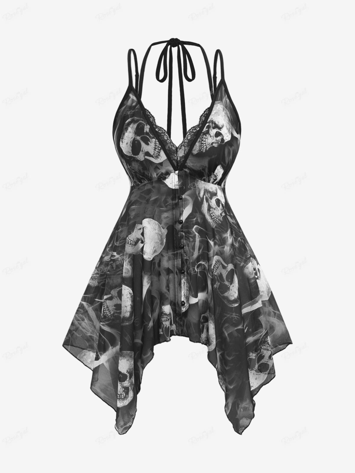 Rosegal Plus Size Halter Skull Print Sheer Mesh T-back Babydoll Комплект нижнего белья L чёрный
Rosegal Plus Size Halter Skull Print Sheer Mesh T-back Babydoll Комплект нижнего белья L чёрный