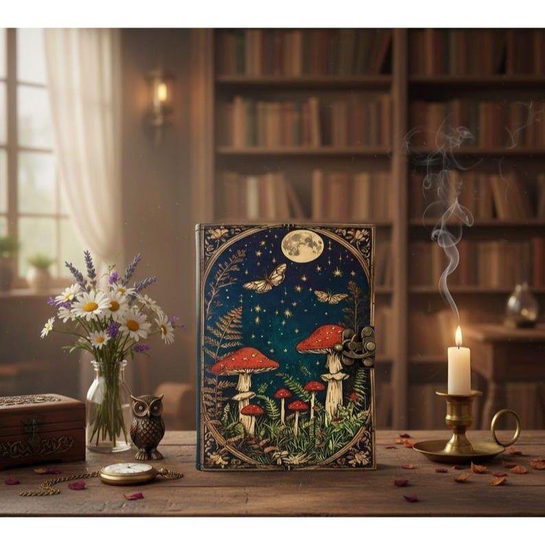 Mushroom Leather Grimoire Journal: Handmade Antique Deckle Edge Book 7 x 5 inch / 200Page
Mushroom Leather Grimoire Journal: Handmade Antique Deckle Edge Book 7 x 5 inch / 200Page