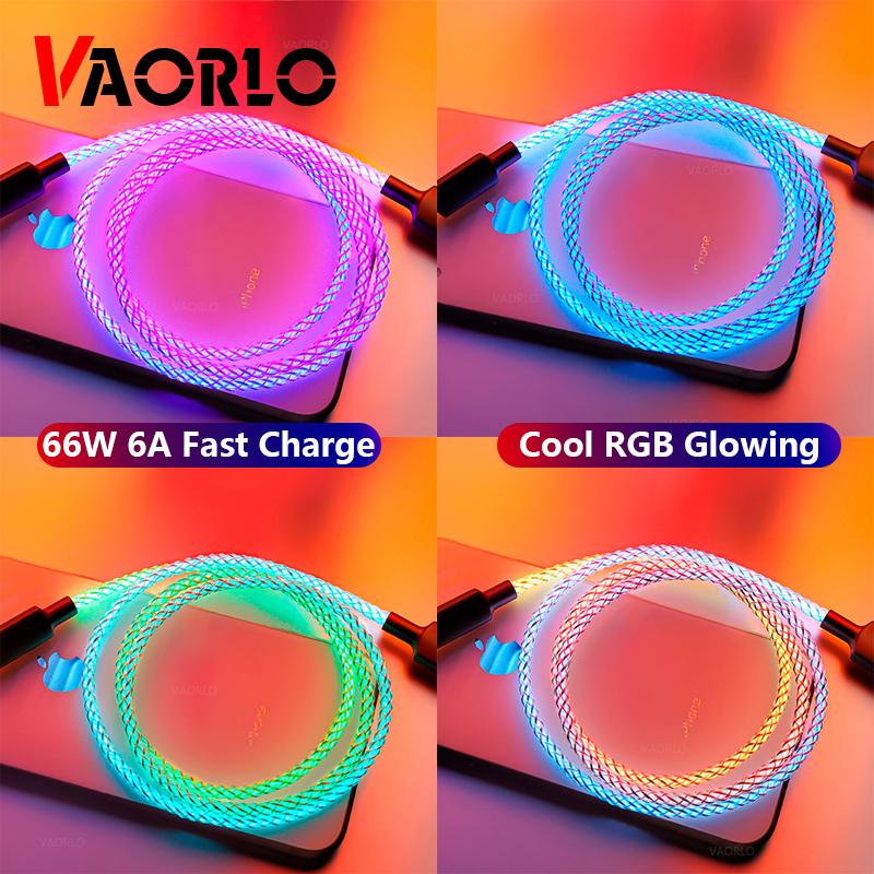 VAORLO 66W 6A Кабель для передачи данных RGB Светящийся заряд Быстрая зарядка для iPhone Type-C USB-зарядное устройство Высококачественный кабель для передачи данных Type-C
VAORLO 66W 6A Кабель для передачи данных RGB Светящийся заряд Быстрая зарядка для iPhone Type-C USB-зарядное устройство Высококачественный кабель для передачи данных Type-C