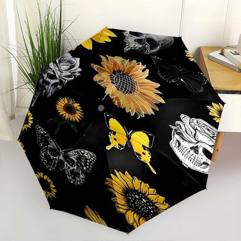 Skull Sunflower Automatic Folding Umbrella Compact 8 rib Design,Unique Style,Suitable for Everyday Outdoor Use,Perfect Gift for Friends
Skull Sunflower Automatic Folding Umbrella Compact 8 rib Design,Unique Style,Suitable for Everyday Outdoor Use,Perfect Gift for Friends