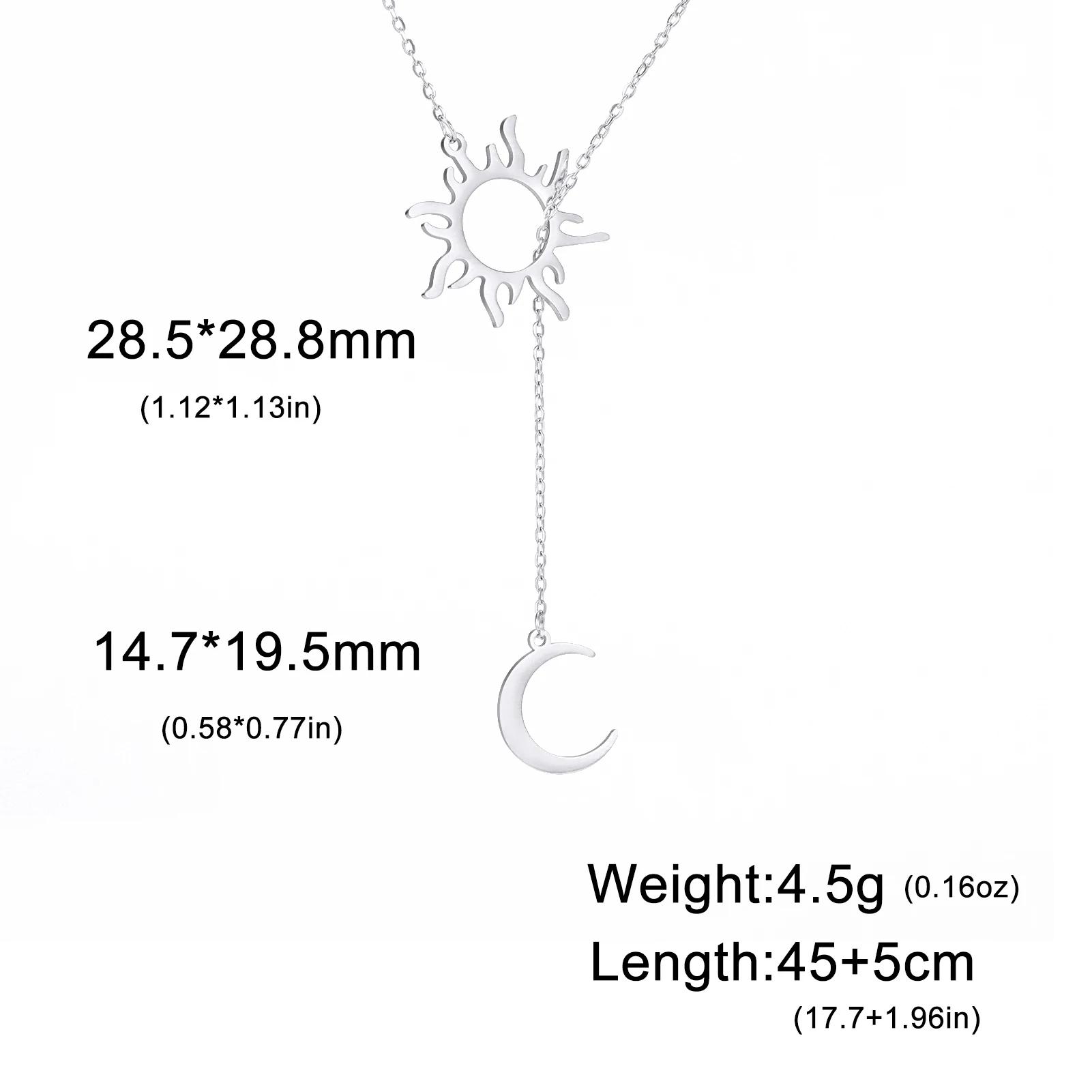 Sun Moon Pendant Necklace Women Fashion Stainless Steel Clavicle Chain Jewelry Gift for Friends New Arrival 45-50cm
Sun Moon Pendant Necklace Women Fashion Stainless Steel Clavicle Chain Jewelry Gift for Friends New Arrival 45-50cm