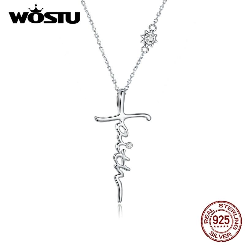 WOSTU 925 Sterling Silver Cross Faith Necklace Shimmering Zircon Long Chain Link Necklace For Women Fine Jewelry CTN231
WOSTU 925 Sterling Silver Cross Faith Necklace Shimmering Zircon Long Chain Link Necklace For Women Fine Jewelry CTN231