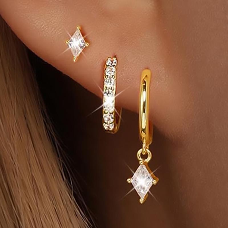 Set of 3 Geometric Rhinestone Earrings for Daily Wear золотий
Set of 3 Geometric Rhinestone Earrings for Daily Wear золотий