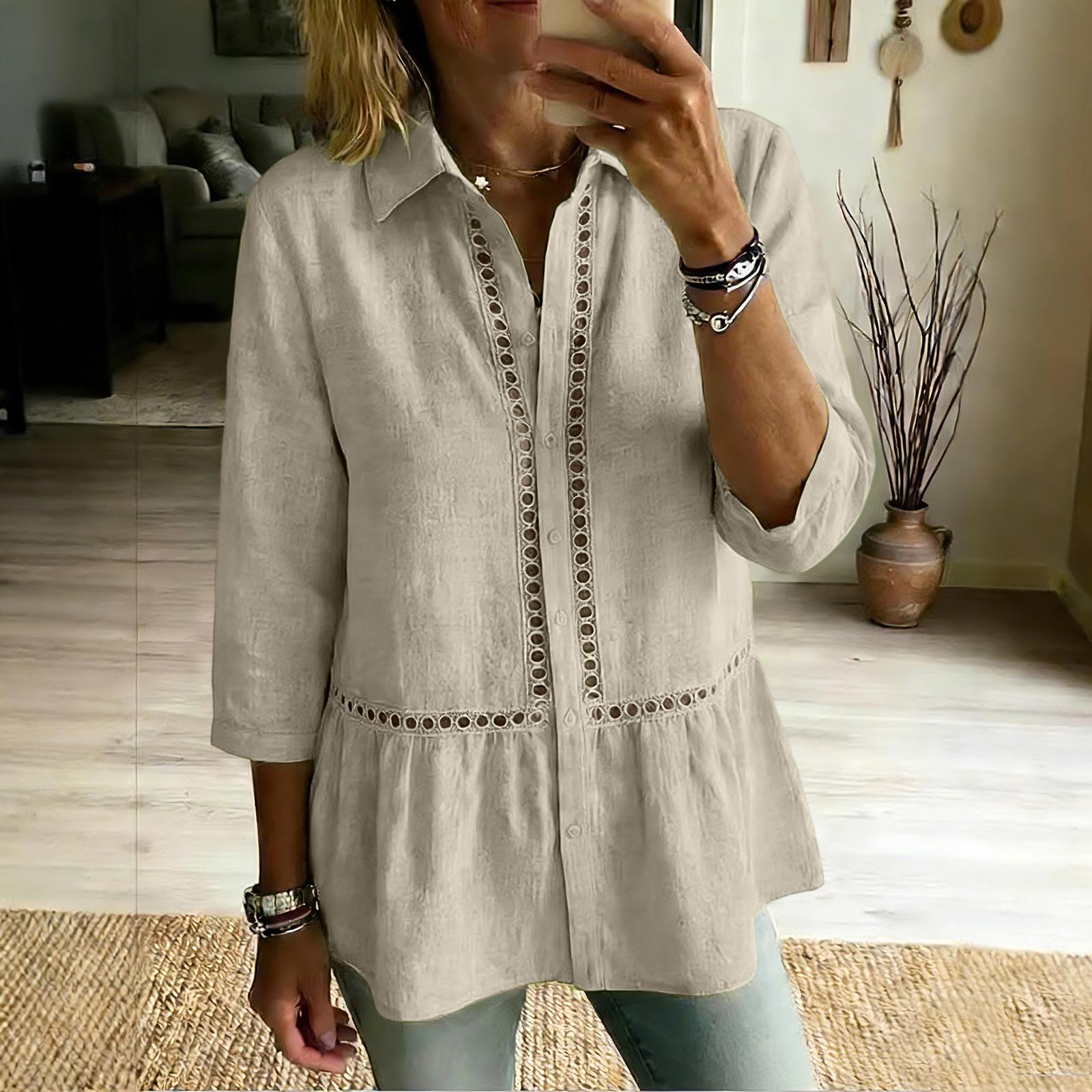 Women’s Long Sleeve Blouse with Embroidered Trim Button Down Front Relaxed Fit Collared Top for Daily Wear L хаки
Women’s Long Sleeve Blouse with Embroidered Trim Button Down Front Relaxed Fit Collared Top for Daily Wear L хаки