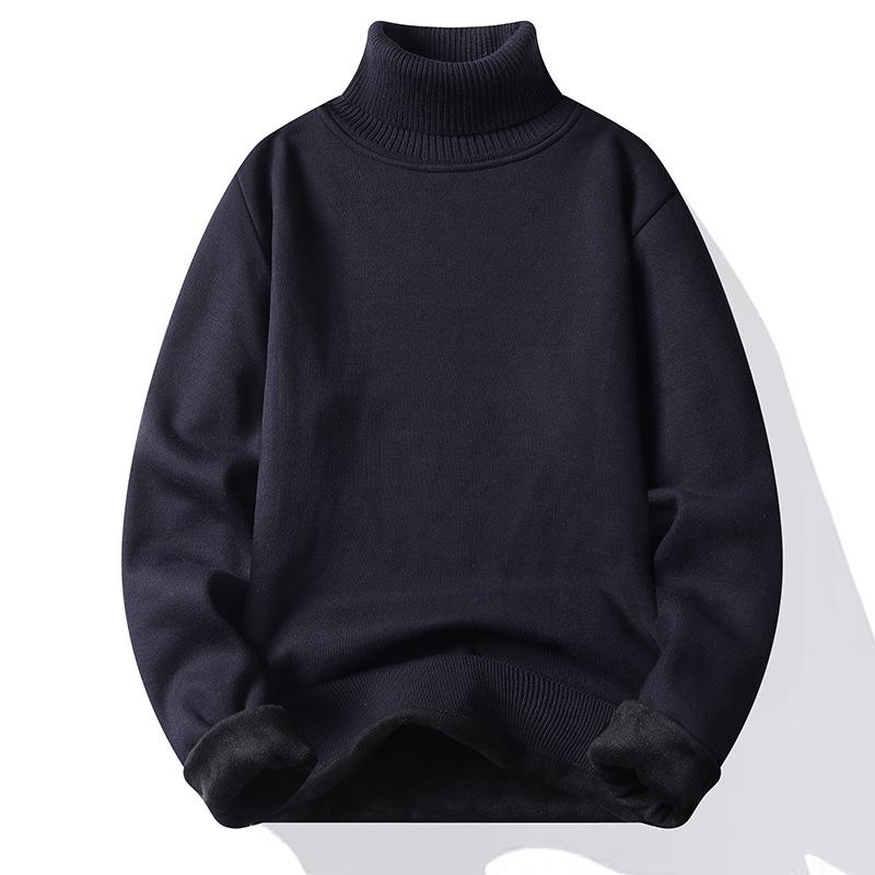 Men s Plus Velvet Slim Fit High Neck Sweater - Versatile, Warm, Autumn/Winter Knit Pullover 2XL темно-синього кольору
Men s Plus Velvet Slim Fit High Neck Sweater - Versatile, Warm, Autumn/Winter Knit Pullover 2XL темно-синього кольору