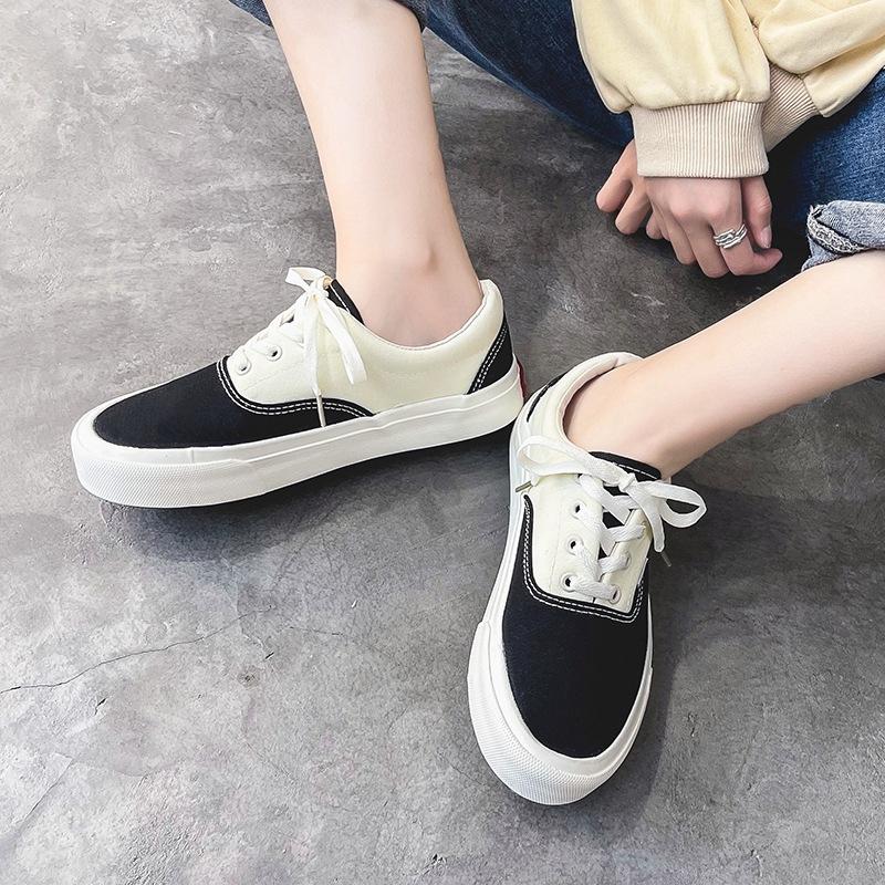 Spring new Korean version of chic color matching splicing canvas shoes female students cute ins niche casual board shoes 35
Spring new Korean version of chic color matching splicing canvas shoes female students cute ins niche casual board shoes 35