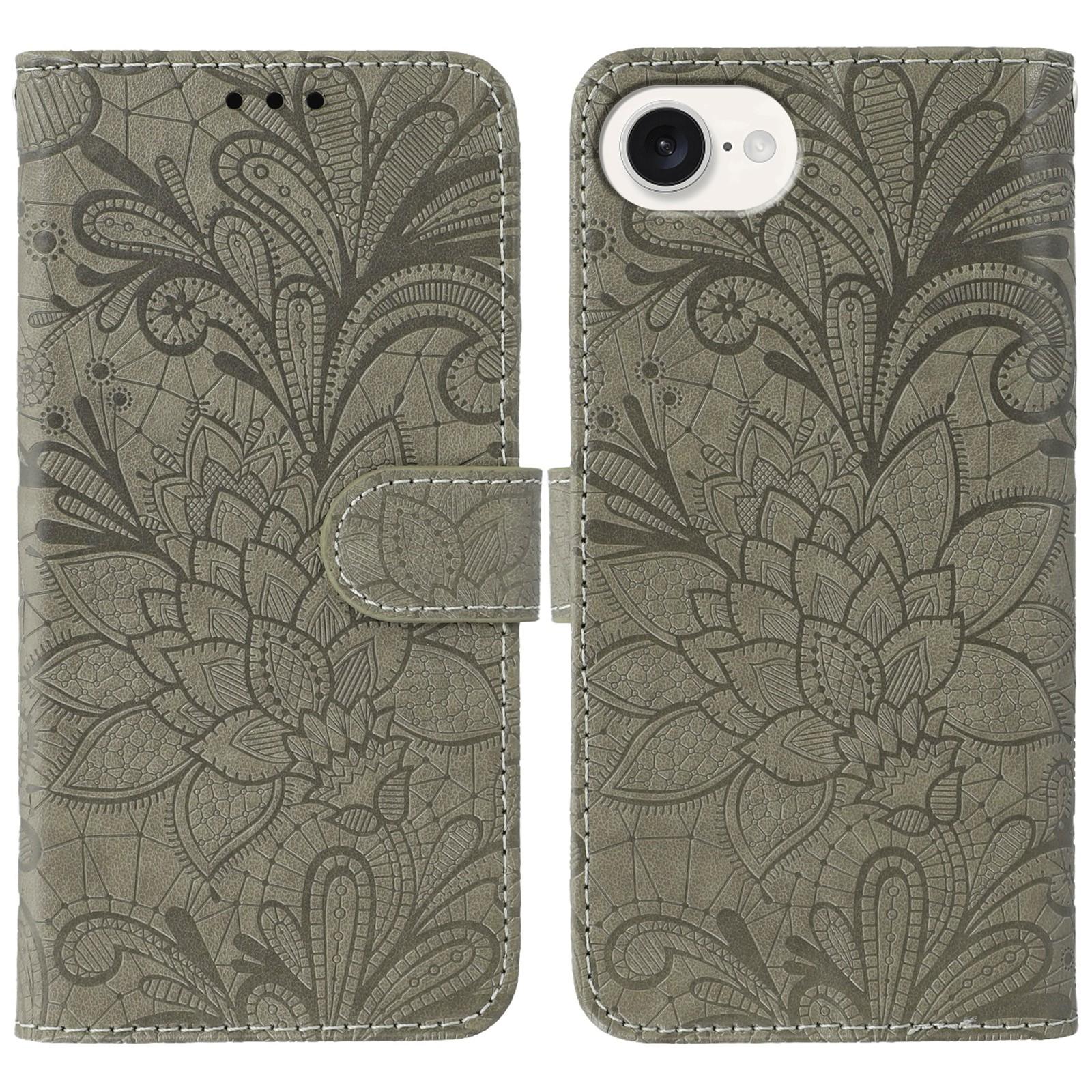 For iPhone 16e Case Lace Flowers PU Leather Flip Wallet Phone Cover Grey
For iPhone 16e Case Lace Flowers PU Leather Flip Wallet Phone Cover Grey