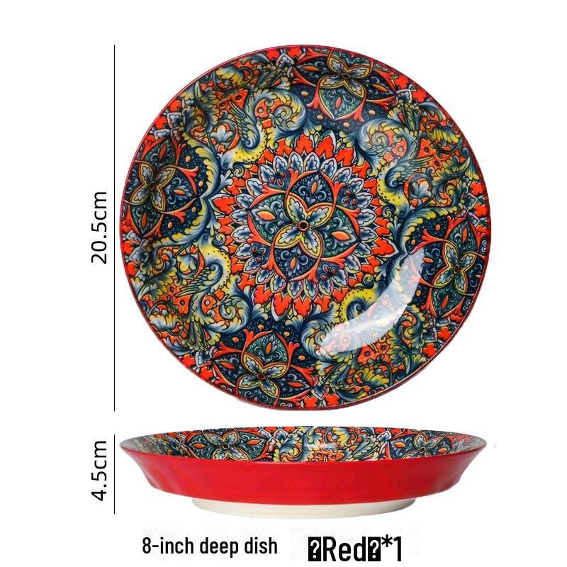 Богемская глубокая керамическая тарелка для овощей с подглазурной отделкой 8-inch deep plate красный
Богемская глубокая керамическая тарелка для овощей с подглазурной отделкой 8-inch deep plate красный