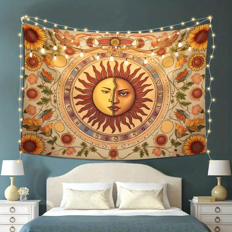 Sun Moon Tapestry Celestial Zodiac Art Boho Vintage Design Warm Tones Polyester 5161 in for Bedroom or Dorm 74x94cm(29x37in)
Sun Moon Tapestry Celestial Zodiac Art Boho Vintage Design Warm Tones Polyester 5161 in for Bedroom or Dorm 74x94cm(29x37in)