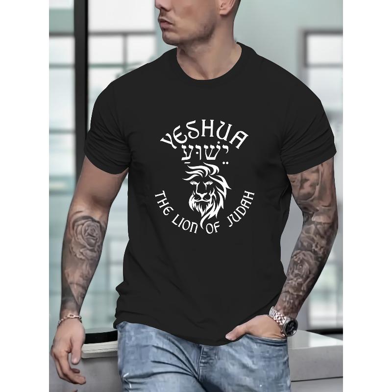 YESHUA The Lion Of Judah Creative Print Summer Casual T-Shirt Short Sleeve For Men, Sporty Leisure Style, Fashion Crew Neck Top For Daily Wear 4XL чорний
YESHUA The Lion Of Judah Creative Print Summer Casual T-Shirt Short Sleeve For Men, Sporty Leisure Style, Fashion Crew Neck Top For Daily Wear 4XL чорний