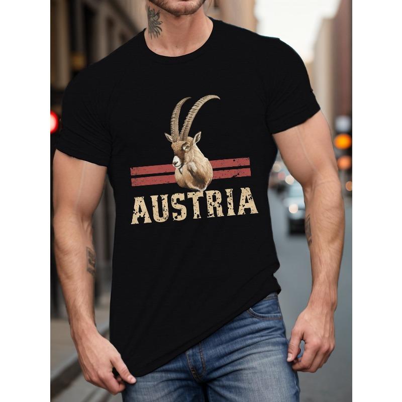 European sizes Men s Summer T-shirt, Ibex with AUSTRIA Text Graphic Print Short Sleeve Tees Trend Casual Tops for Daily Life, Big & Tall Guys XL
European sizes Men s Summer T-shirt, Ibex with AUSTRIA Text Graphic Print Short Sleeve Tees Trend Casual Tops for Daily Life, Big & Tall Guys XL