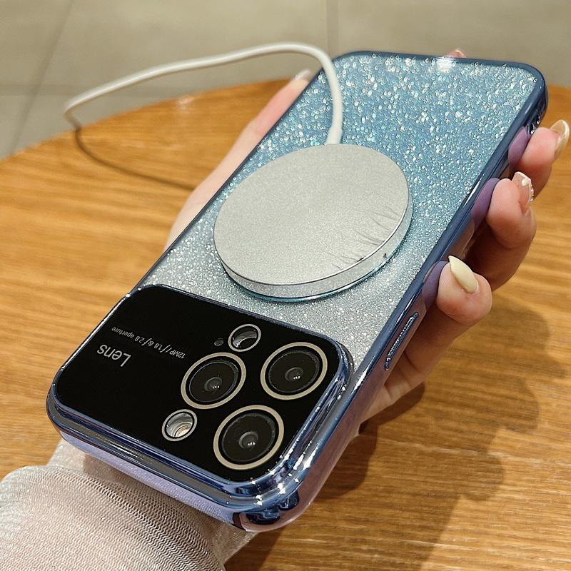 Магнитный чехол для телефона с градиентным блеском для iPhone 15 Pro Max 14 13 12 11, противоударный, с большой линзой, блестящая прозрачная задняя крышка
Магнитный чехол для телефона с градиентным блеском для iPhone 15 Pro Max 14 13 12 11, противоударный, с большой линзой, блестящая прозрачная задняя крышка