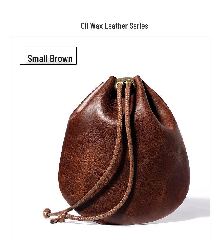 Retro Crazy Horse Leather Drawstring Bag - Genuine Mini Ultra-thin Coin Purse, Oil Wax Leather, Small Lucky Bag
Retro Crazy Horse Leather Drawstring Bag - Genuine Mini Ultra-thin Coin Purse, Oil Wax Leather, Small Lucky Bag
