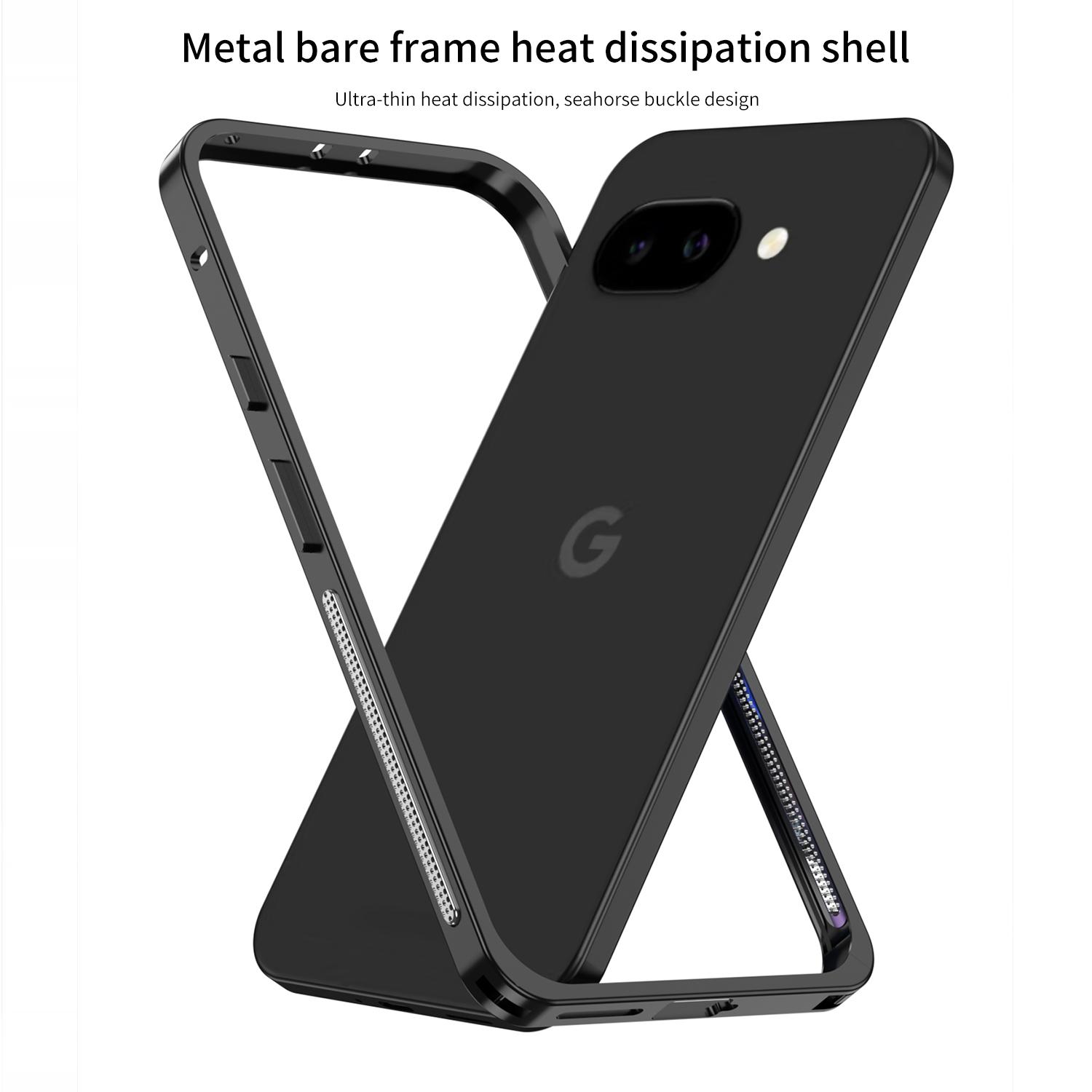 For Google Pixel 9a Bumper Cases Metal Frame Heat Dissipation Cover with Lens Protector Black
For Google Pixel 9a Bumper Cases Metal Frame Heat Dissipation Cover with Lens Protector Black