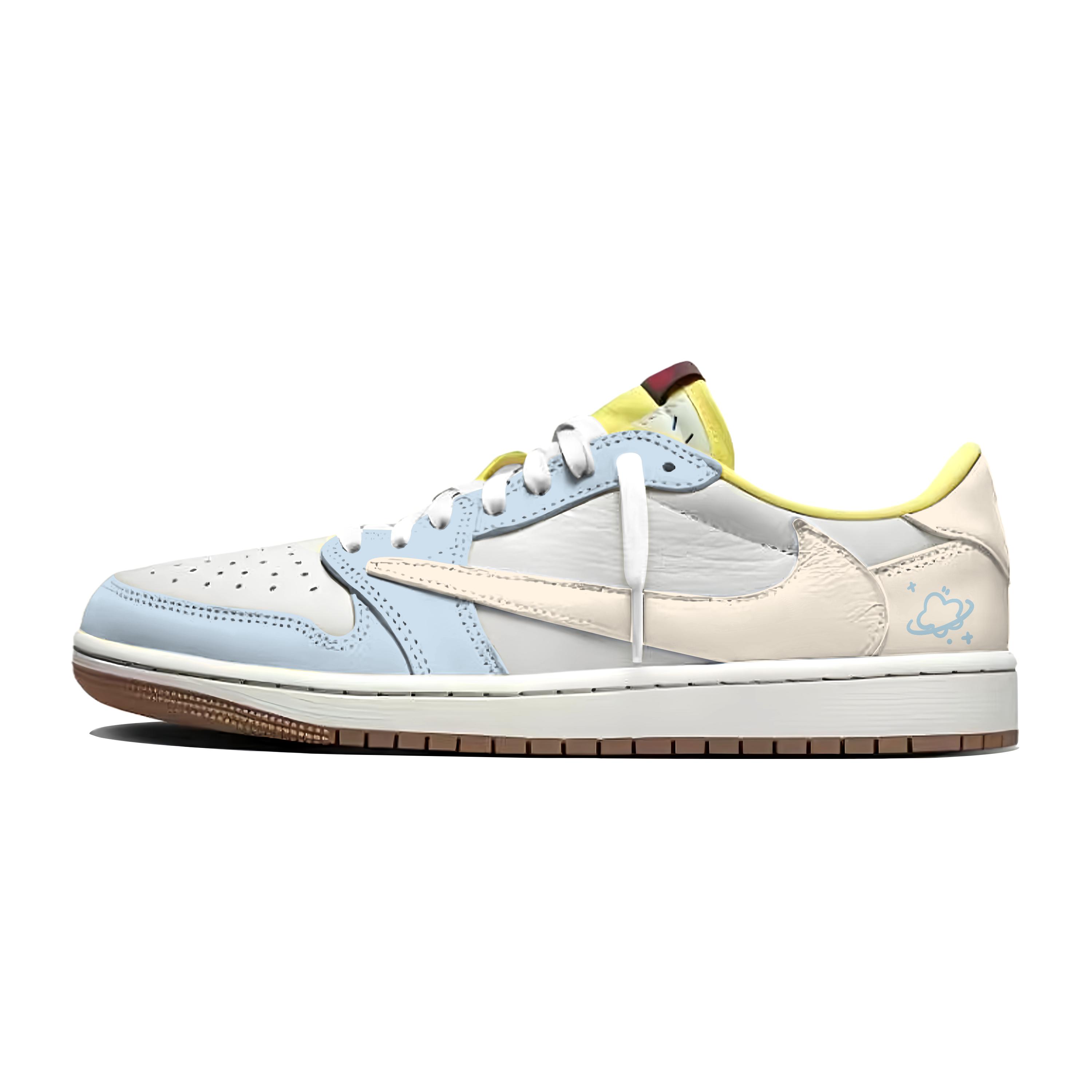 Travis Scott x Jordan Air Jordan 1 Cloud Ice Blue Low top Vintage Basketball Shoes Unisex Gray Blue DZ4137-700(Team1868-) 42.5
Travis Scott x Jordan Air Jordan 1 Cloud Ice Blue Low top Vintage Basketball Shoes Unisex Gray Blue DZ4137-700(Team1868-) 42.5