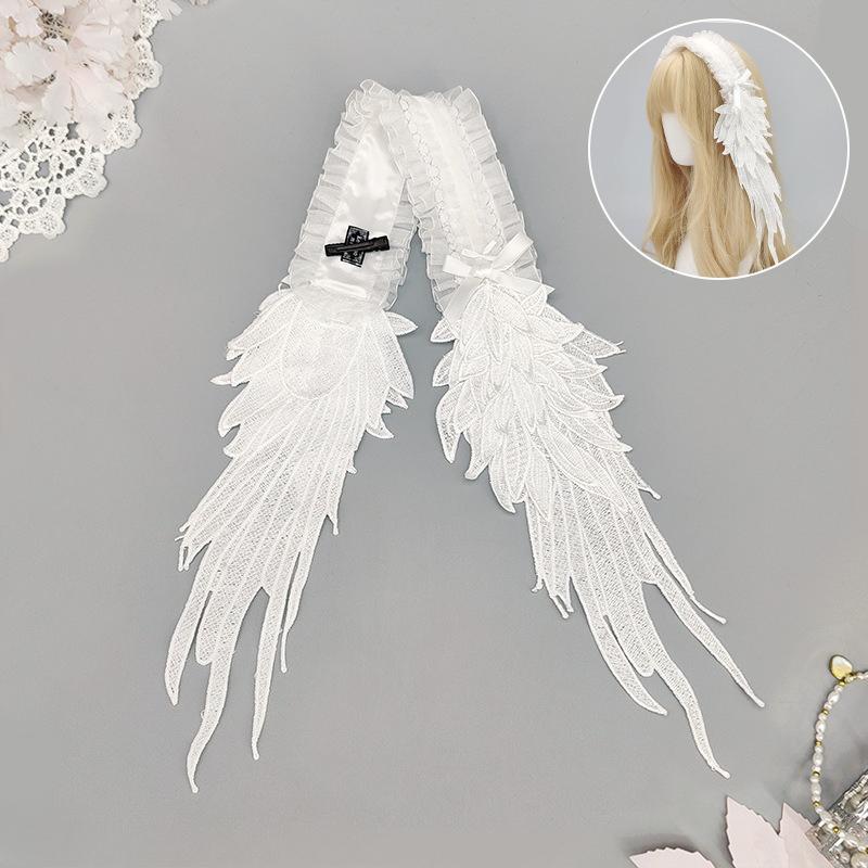 Lolita Headdress Black Gothic Lace Angels Wings Hairpin Headband for Women Halloween Maid Lolita Dress Cosplay Accessories білий
Lolita Headdress Black Gothic Lace Angels Wings Hairpin Headband for Women Halloween Maid Lolita Dress Cosplay Accessories білий