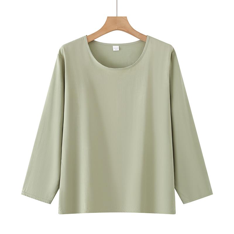 2026 Summer Women s Loose Fit Round Neck Long Sleeve Solid Color Casual Pajama Top, Plus Size Available 2XL (100-120 jin) зелений
2026 Summer Women s Loose Fit Round Neck Long Sleeve Solid Color Casual Pajama Top, Plus Size Available 2XL (100-120 jin) зелений