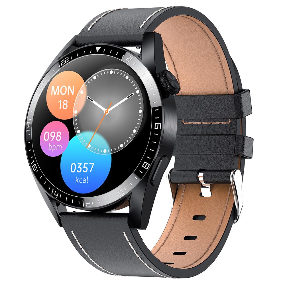 i39 1.28 inch Round Full Touch Screen Smart Watch Music Control Bluetooth Call Heart Rate Monitor Sports Wristwatch, Leather Strap
i39 1.28 inch Round Full Touch Screen Smart Watch Music Control Bluetooth Call Heart Rate Monitor Sports Wristwatch, Leather Strap