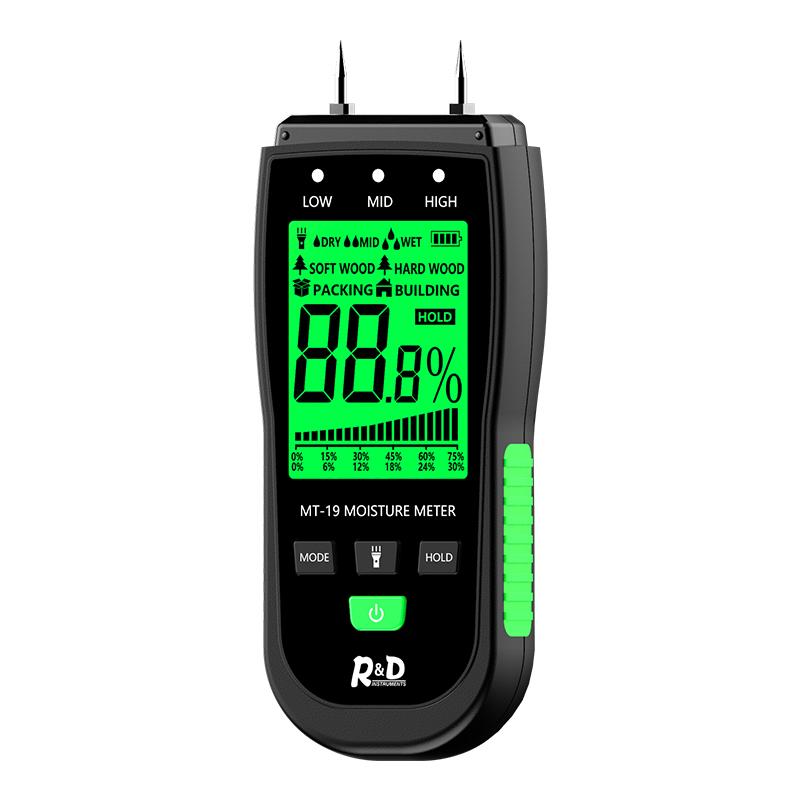 R&D MT19C Wood Moisture Meter Wall Water Tester Digital Humidity Meter Two Pins Hygrometer Concrete Cement Brick Detector MT19
R&D MT19C Wood Moisture Meter Wall Water Tester Digital Humidity Meter Two Pins Hygrometer Concrete Cement Brick Detector MT19