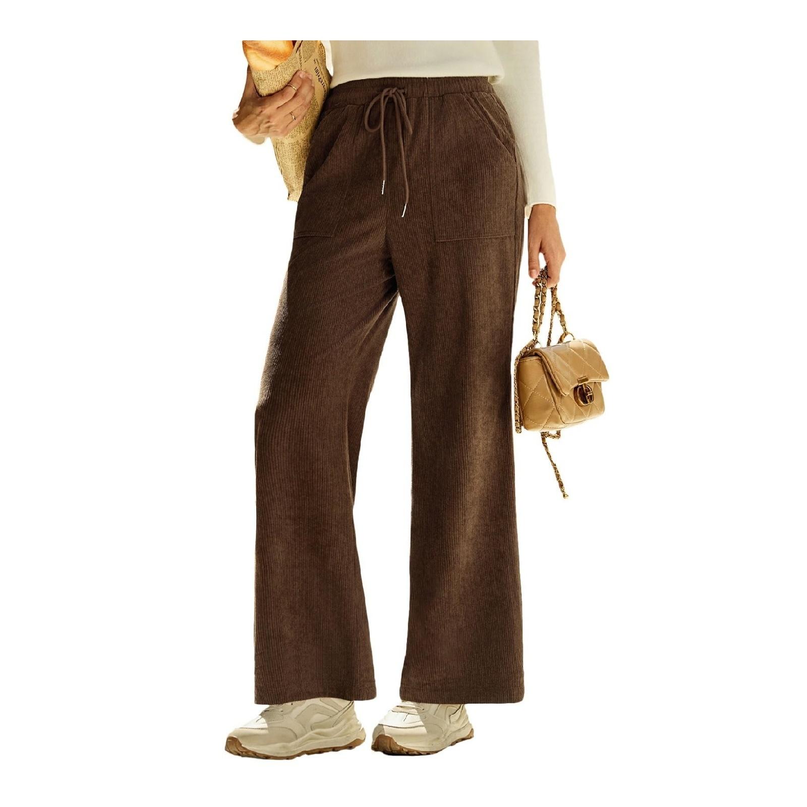 Модные женские вельветовые брюки прямого кроя с высокой талией и завязками, с карманами и широкими штанинами, повседневные брюки для женщин XXL кофейный
Модные женские вельветовые брюки прямого кроя с высокой талией и завязками, с карманами и широкими штанинами, повседневные брюки для женщин XXL кофейный