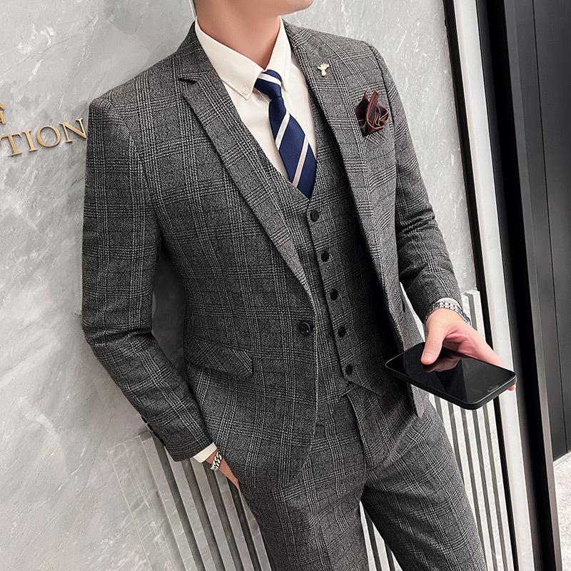 Британские корейские мужчины в клетку (костюм + Жилет + Брюки) Стильный и красивый деловой повседневный костюм-тройка XS
Британские корейские мужчины в клетку (костюм + Жилет + Брюки) Стильный и красивый деловой повседневный костюм-тройка XS