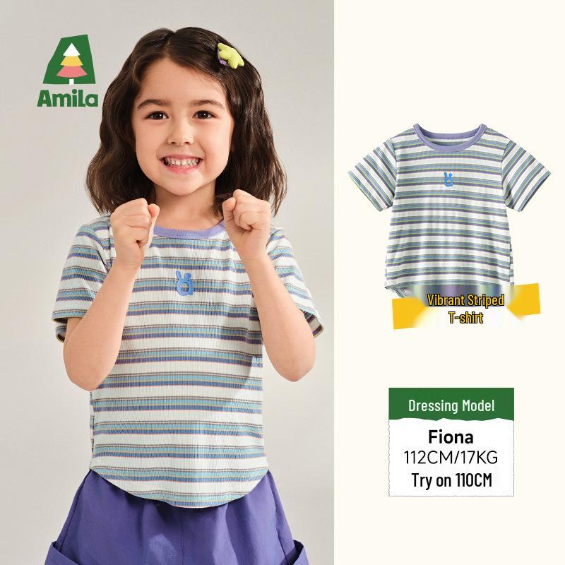 Детская полосатая футболка с коротким рукавом для девочек Tongbei Kids 2025 на лето 110 cm фиолетовый
Детская полосатая футболка с коротким рукавом для девочек Tongbei Kids 2025 на лето 110 cm фиолетовый