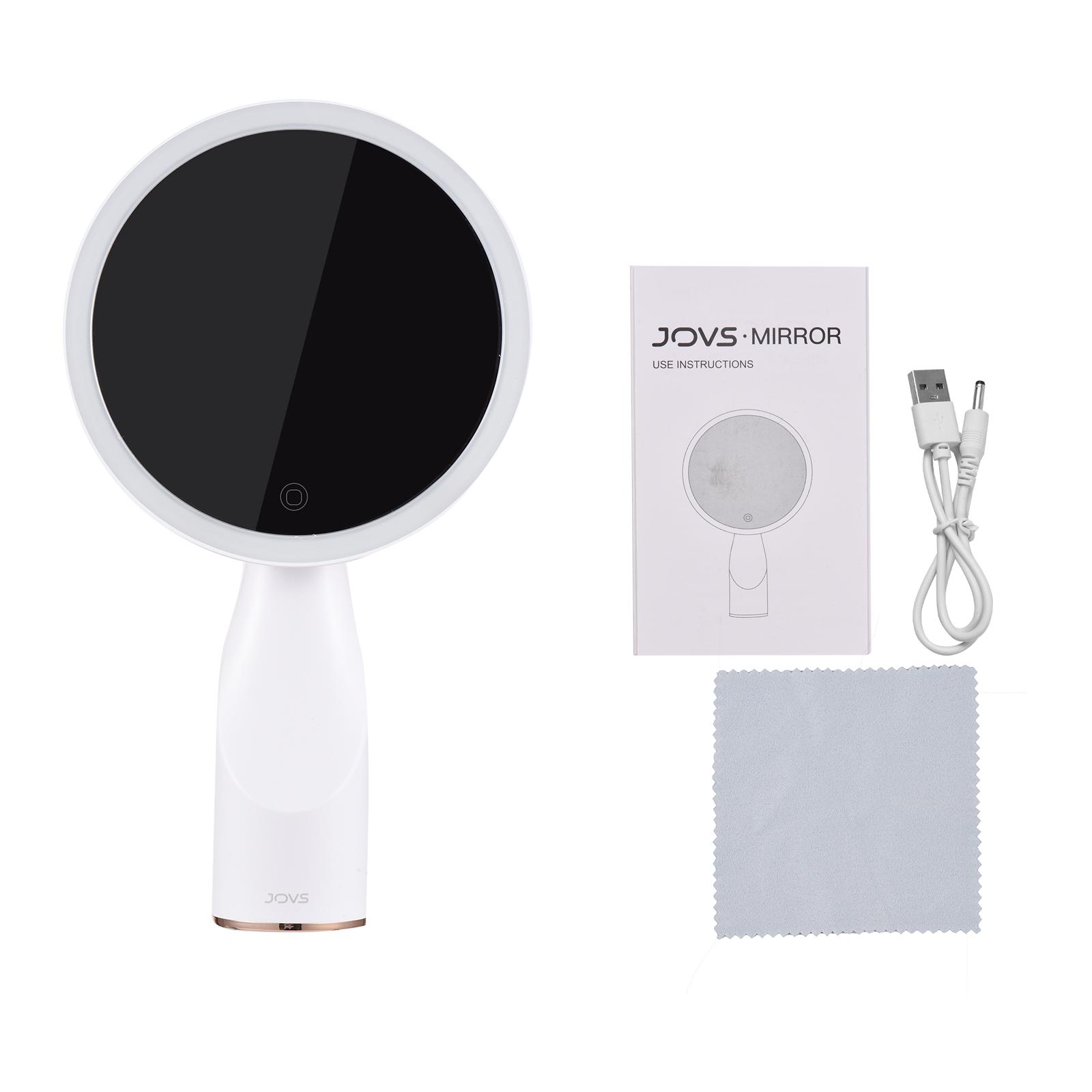 Зеркало для макияжа JOVS с лампой, косметическое зеркало, 8 шт., набор кистей для макияжа, бочка для хранения рассыпчатой пудры 
Зеркало для макияжа JOVS с лампой, косметическое зеркало, 8 шт., набор кистей для макияжа, бочка для хранения рассыпчатой пудры