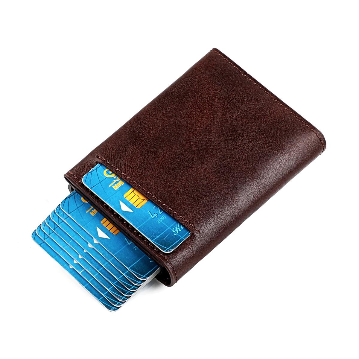 Тонкий гаманець із блокуванням RFID, висувний тримач для карток, мінімалістичний трискладний, з мікрофібри та шкіри, для бізнесу кавовий
Тонкий гаманець із блокуванням RFID, висувний тримач для карток, мінімалістичний трискладний, з мікрофібри та шкіри, для бізнесу кавовий