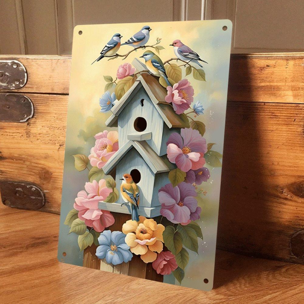 1 piece: Cozy little birdhouse and colorful flower tin wall hanging plaque, home wall decoration for living room, bedroom, and e (as the picture,20x30cm)
1 piece: Cozy little birdhouse and colorful flower tin wall hanging plaque, home wall decoration for living room, bedroom, and e (as the picture,20x30cm)