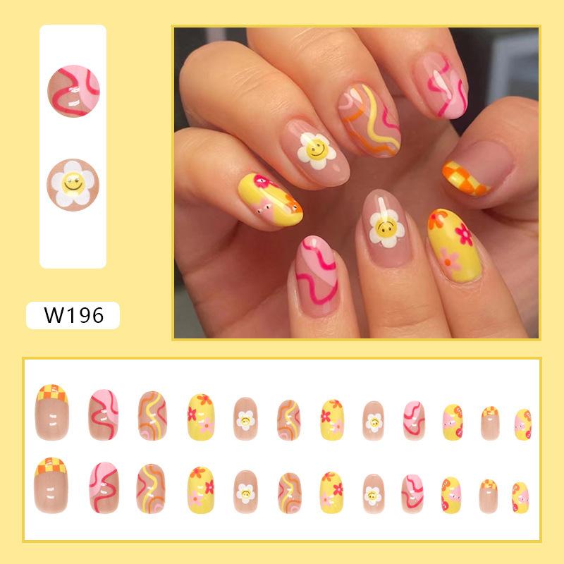 Cute round head European and American style wearing nail piece multi-color corrugated sunflower smiley face nail piece finished product
Cute round head European and American style wearing nail piece multi-color corrugated sunflower smiley face nail piece finished product