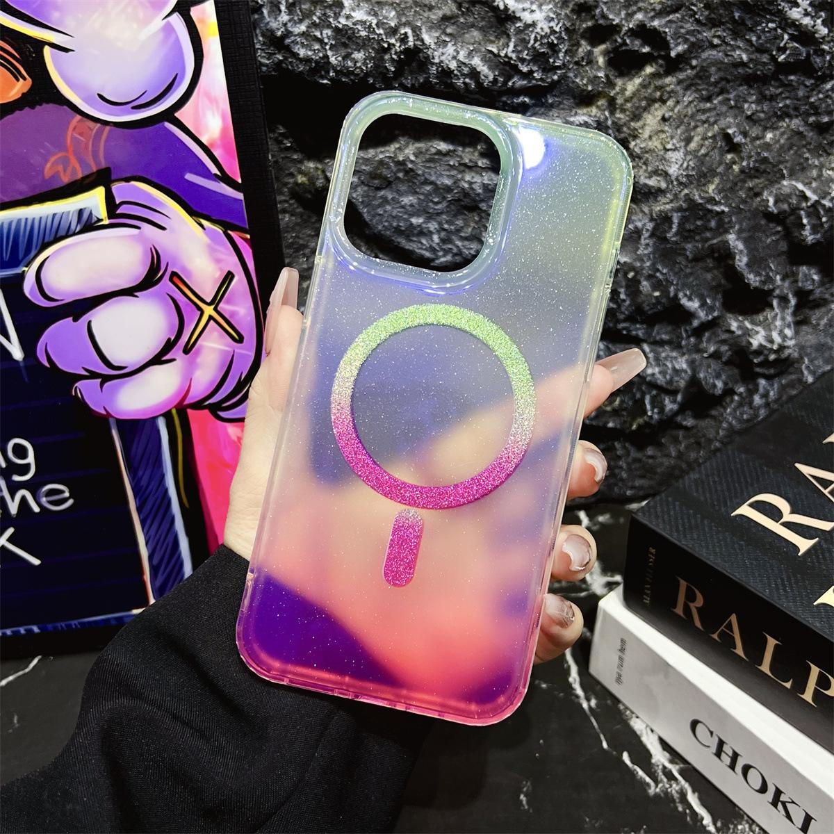 Двухцветный градиентный чехол для iPhone 16 с синим светом и блестками, с магнитной фиксацией, подходит для Apple 14/15 Pro Max Apple 16
Двухцветный градиентный чехол для iPhone 16 с синим светом и блестками, с магнитной фиксацией, подходит для Apple 14/15 Pro Max Apple 16