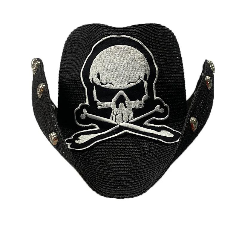Black Paper Braided Cowboy Hat with Skull Decor for Festival Party, Unisex 54-57cm білий
Black Paper Braided Cowboy Hat with Skull Decor for Festival Party, Unisex 54-57cm білий